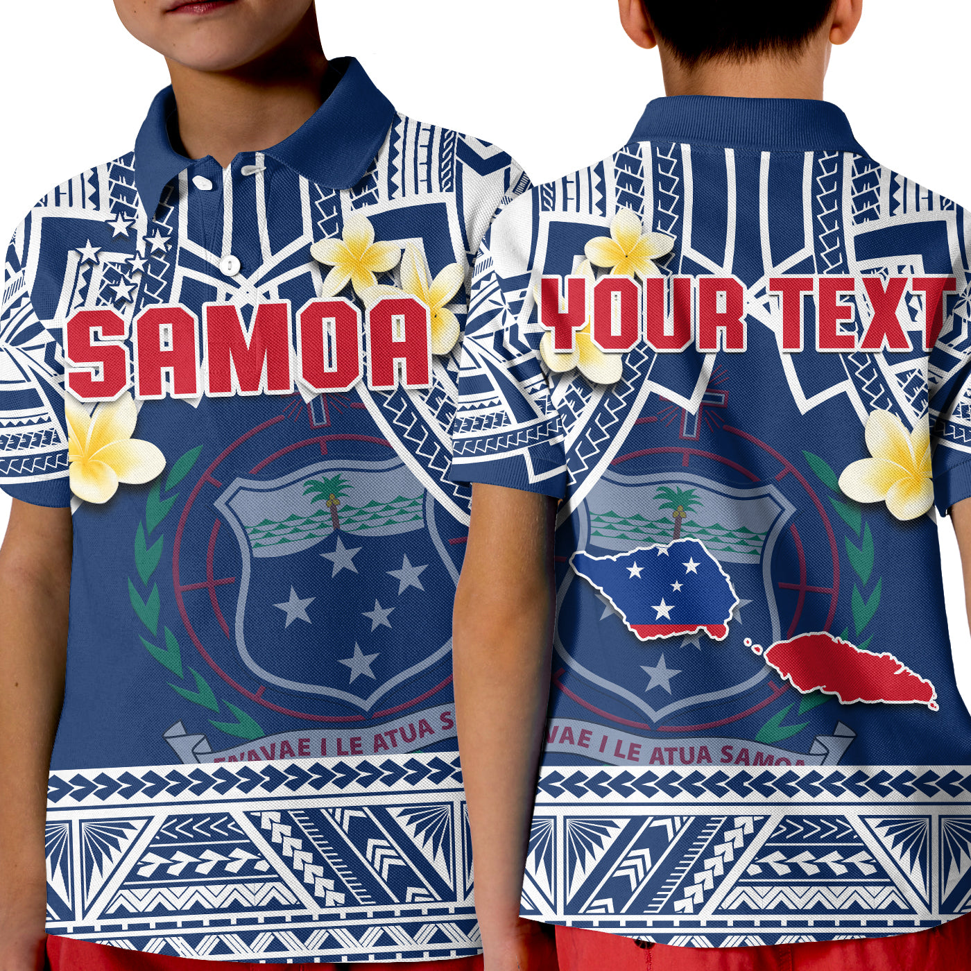 Custom Samoa Polo Shirt Samoan Plumeria Flowers Mix Polynesian Pattern LT14