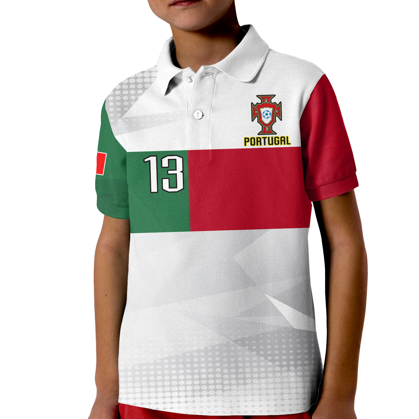 (Custom Text and Number) Portugal Football Polo Shirt Campeao Football 2022 White Sporty LT13