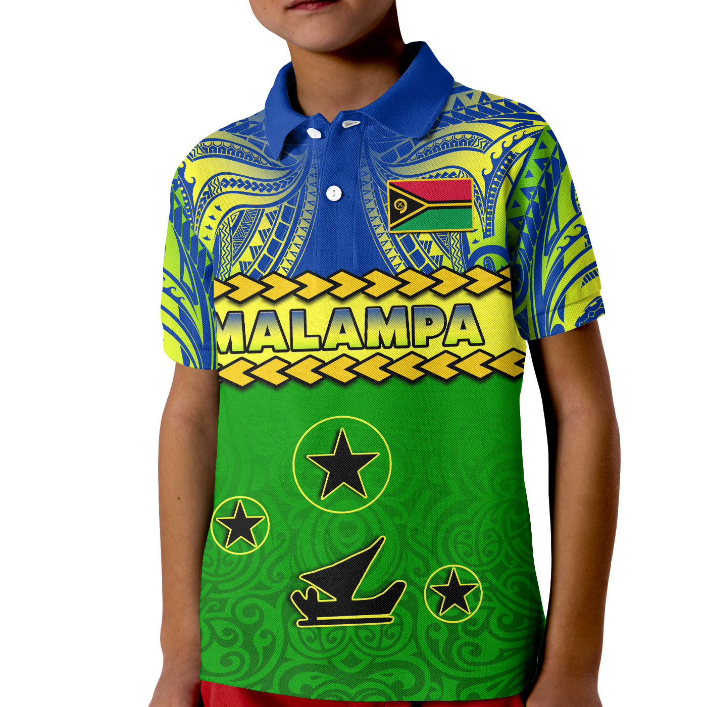 Custom Malampa Province Polo Shirt Vanuatu Pig Tusk Polynesian Flag Style LT14