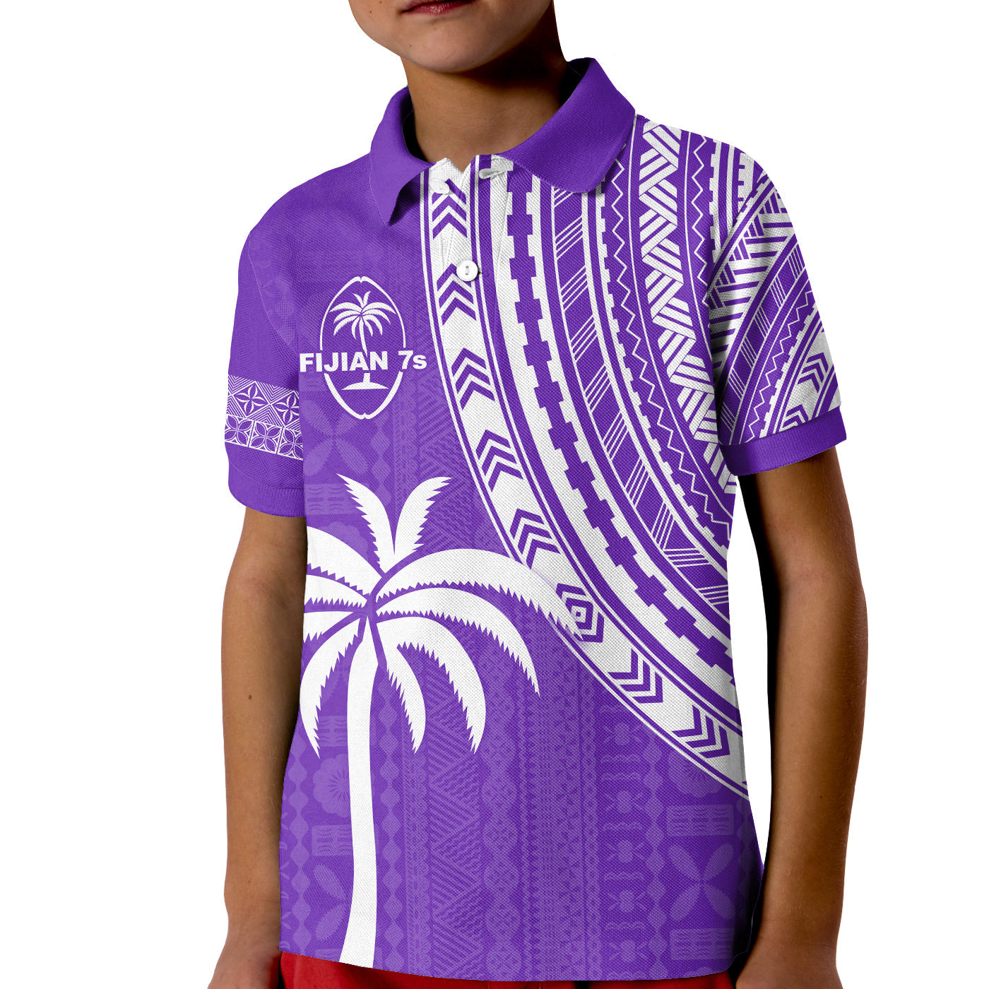 Fiji Rugby Sevens Polo Shirt Fijian 7s Tapa Polynesian Purple LT13