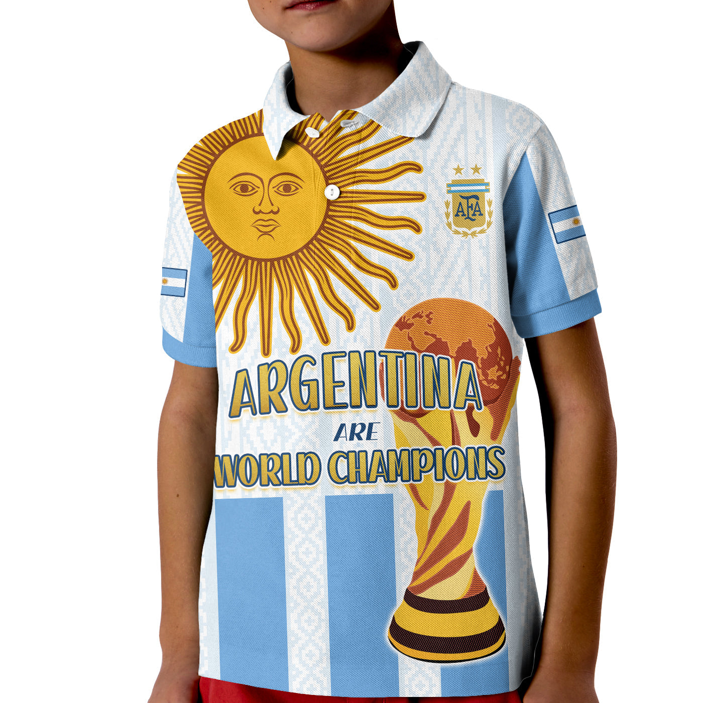 (Custom Text and Number) Argentina Football Polo Shirt World Champions 2022 Dream Come True LT13