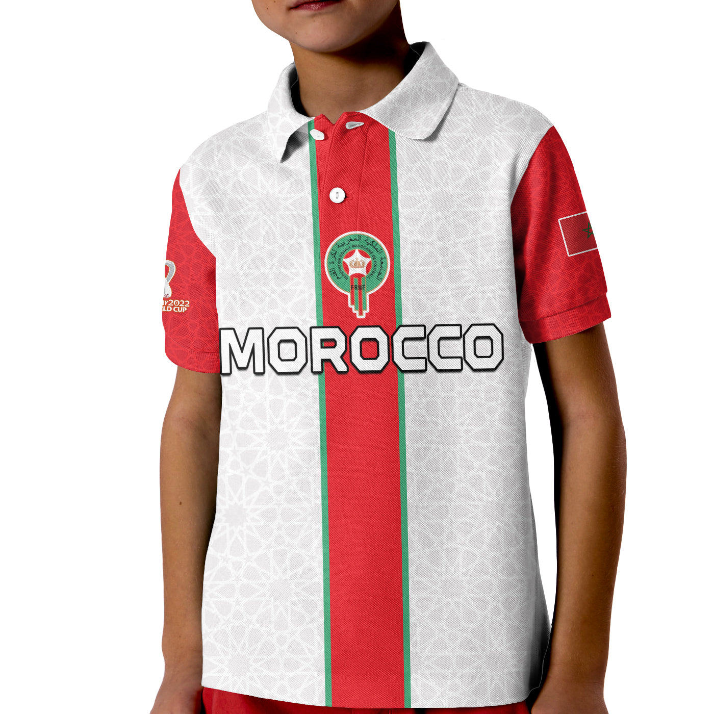 (Custom Text and Number) Morocco Football Polo Shirt Football 2022 Soccer Lions de lAtlas Champions LT13