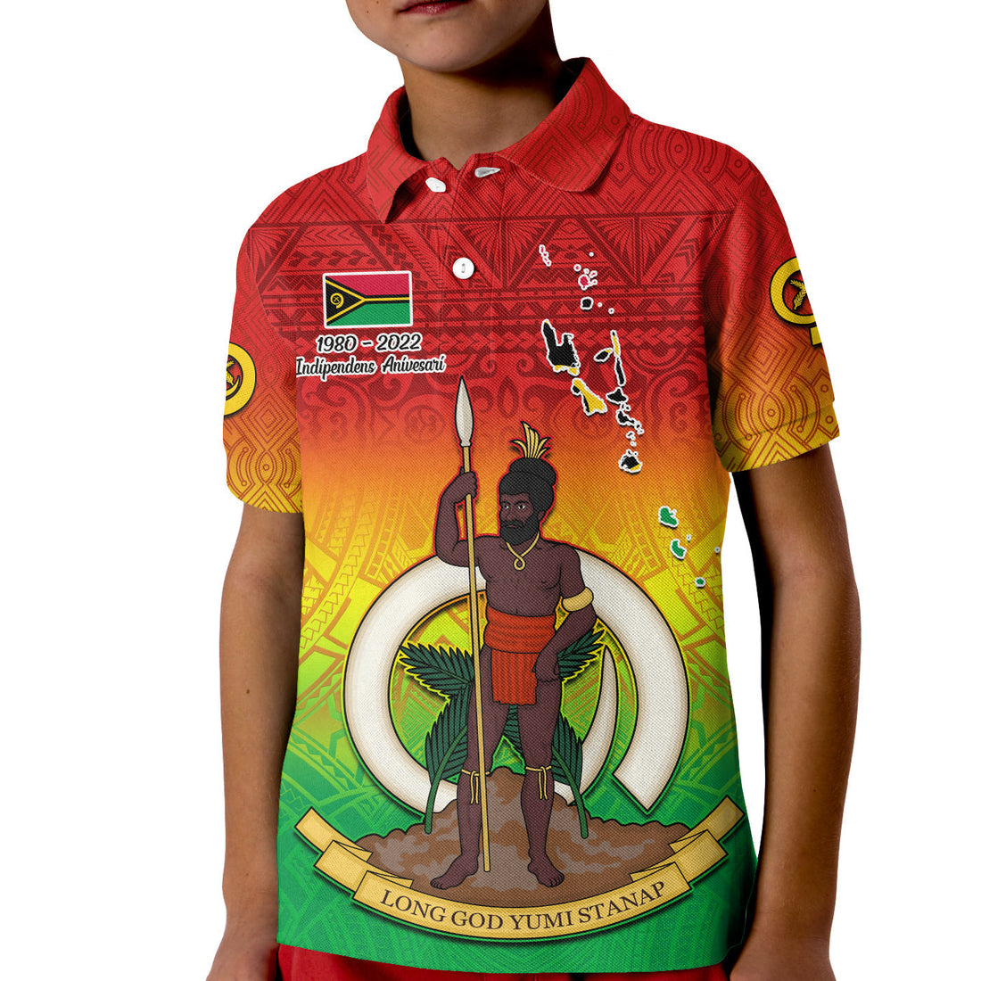 Vanuatu Polo Shirt Independence Day KID 42nd Anniversary Yumi Yumi Yumi LT13