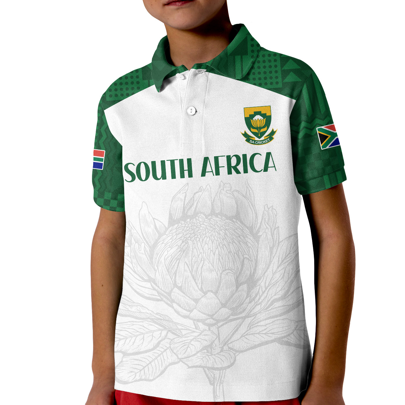 (Custom Text and Number) South Africa Cricket Polo Shirt Go Proteas Boxing Day Test LT13