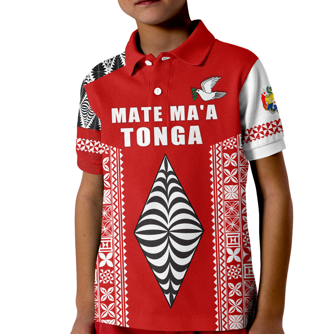 Tonga Rugby Polo Shirt KID Mate Maa Tonga LT13