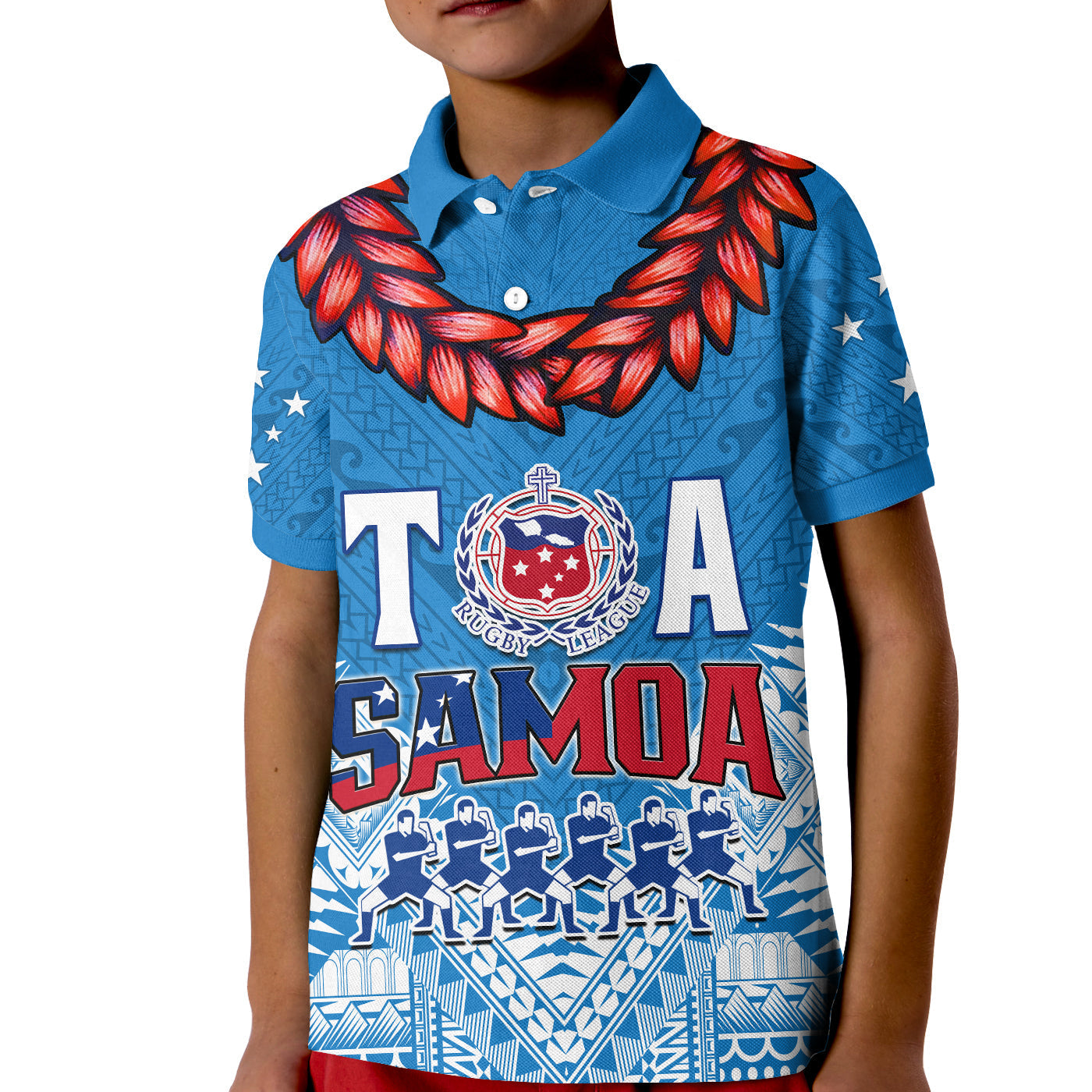 (Custom Text and Number) Toa Samoa Rugby Polo Shirt Manu Siva Tau Style Ulafala LT13