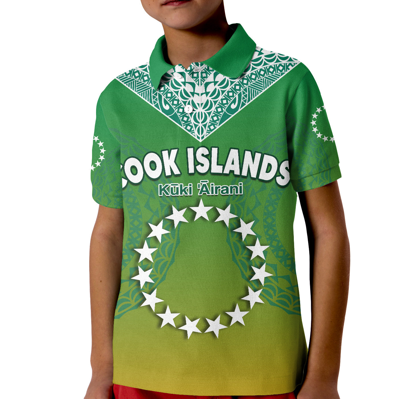 Custom Cook Islands Polo Shirt Circle Pattern Mix Sea Turtle Green Version LT14