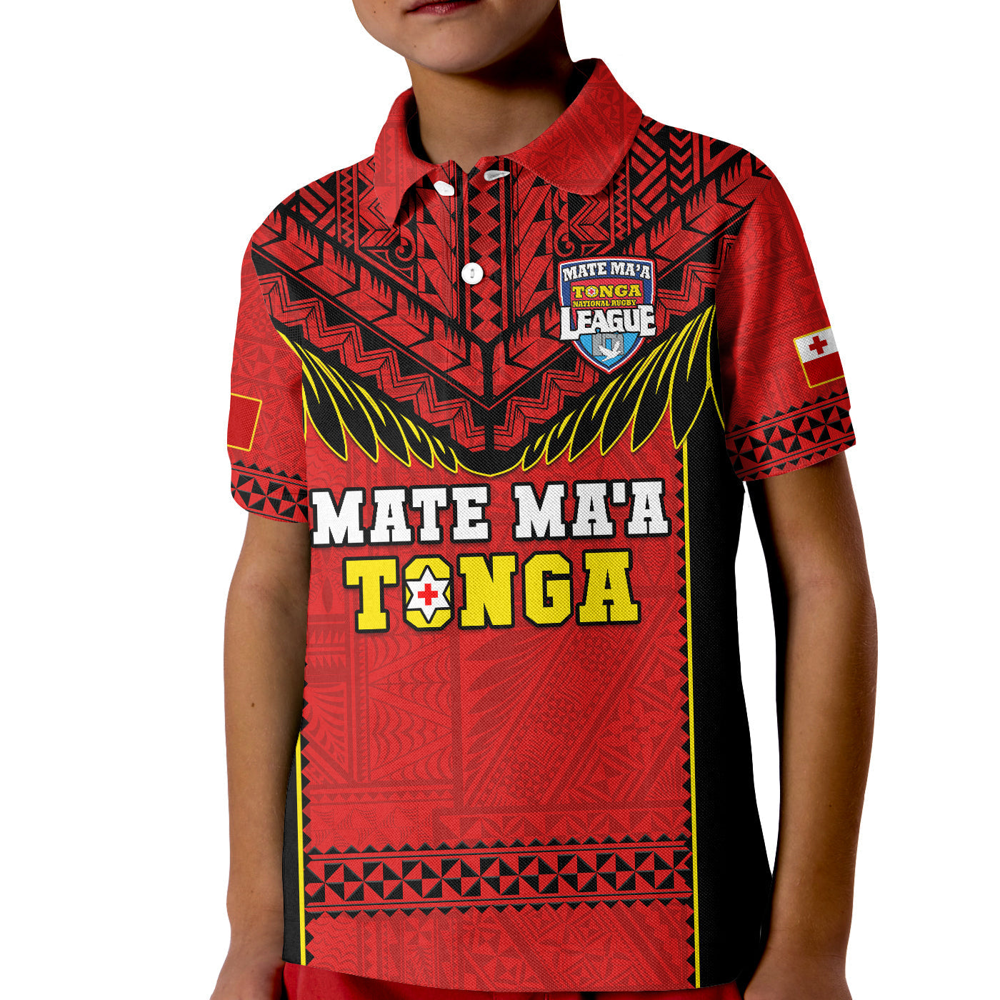 Custom Text And Number Tonga Rugby Polo Shirt Mate Maa Tonga Pacific Ngatu Black LT14