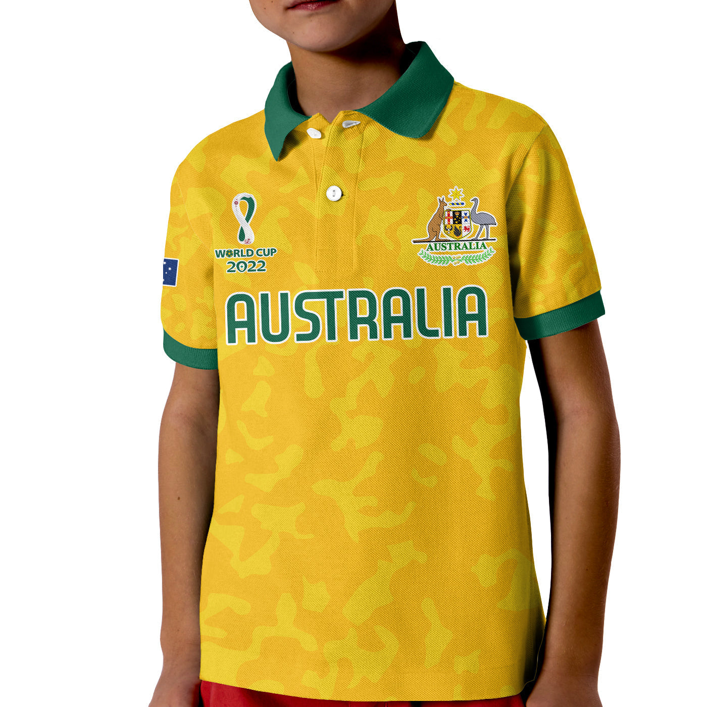 Australia Soccer Polo Shirt World Cup Football 2022 Socceroos with Kangaroos LT13