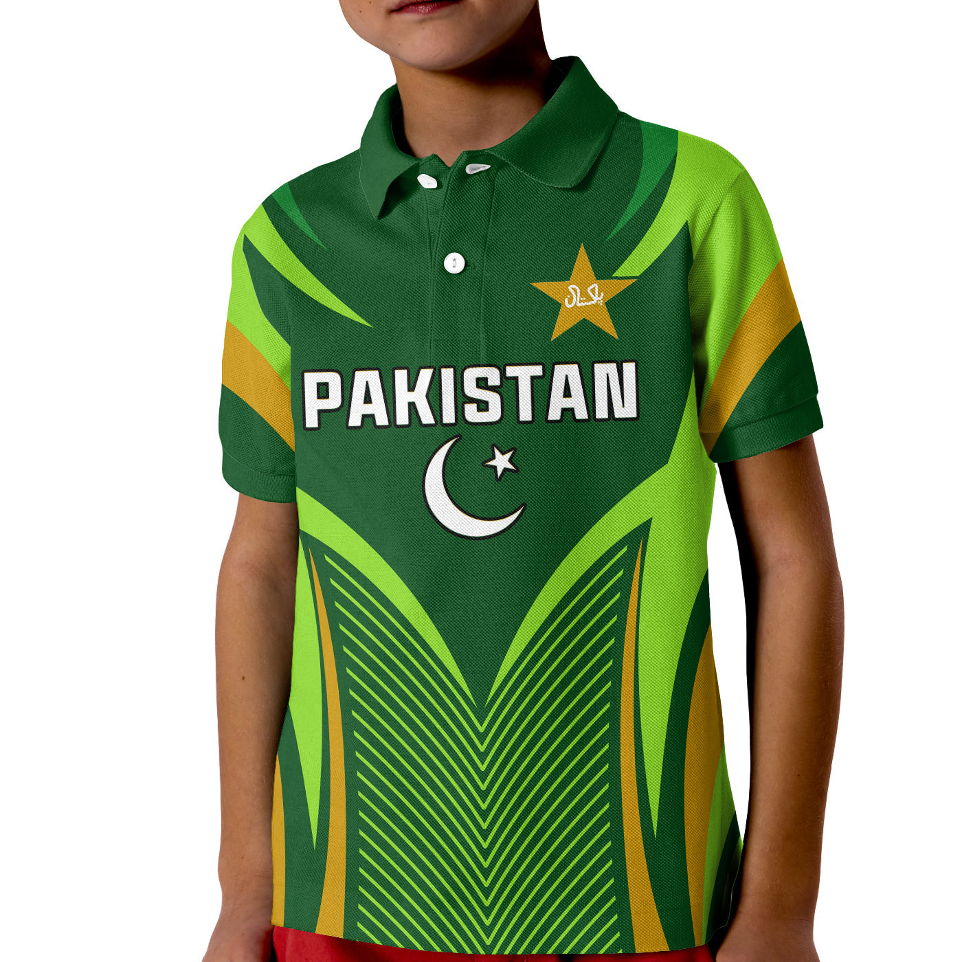 Pakistan Cricket Polo Shirt Green Shaheens Champion LT13