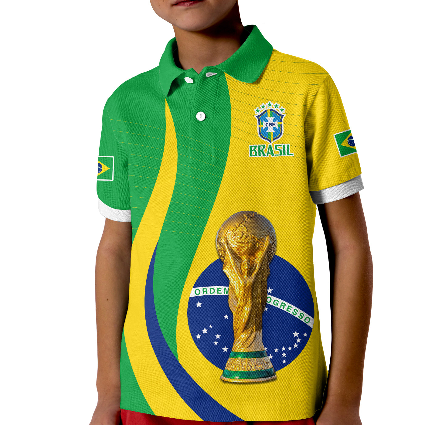 (Custom Text and Number) Brazil Football Champions Polo Shirt Selecao Style Vibe LT13