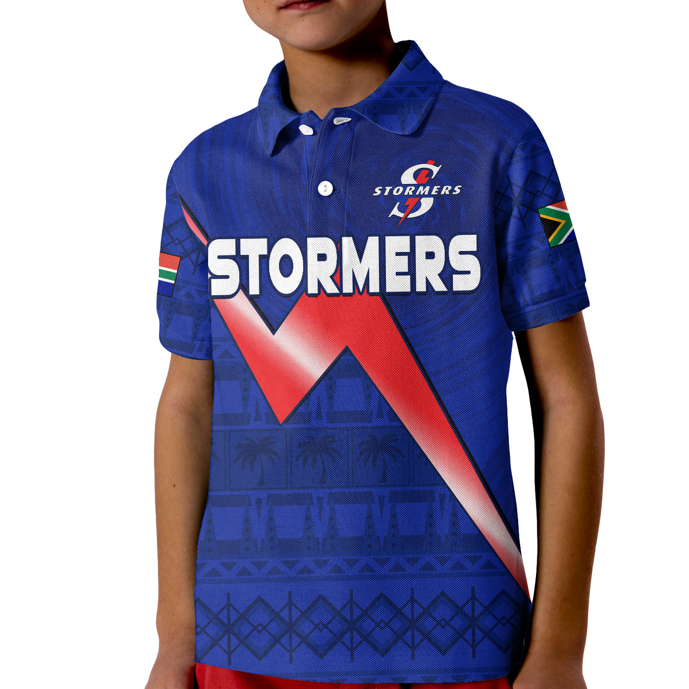 Stormers South Africa Rugby Polo Shirt We Are The Champions URC African Pattern LT14