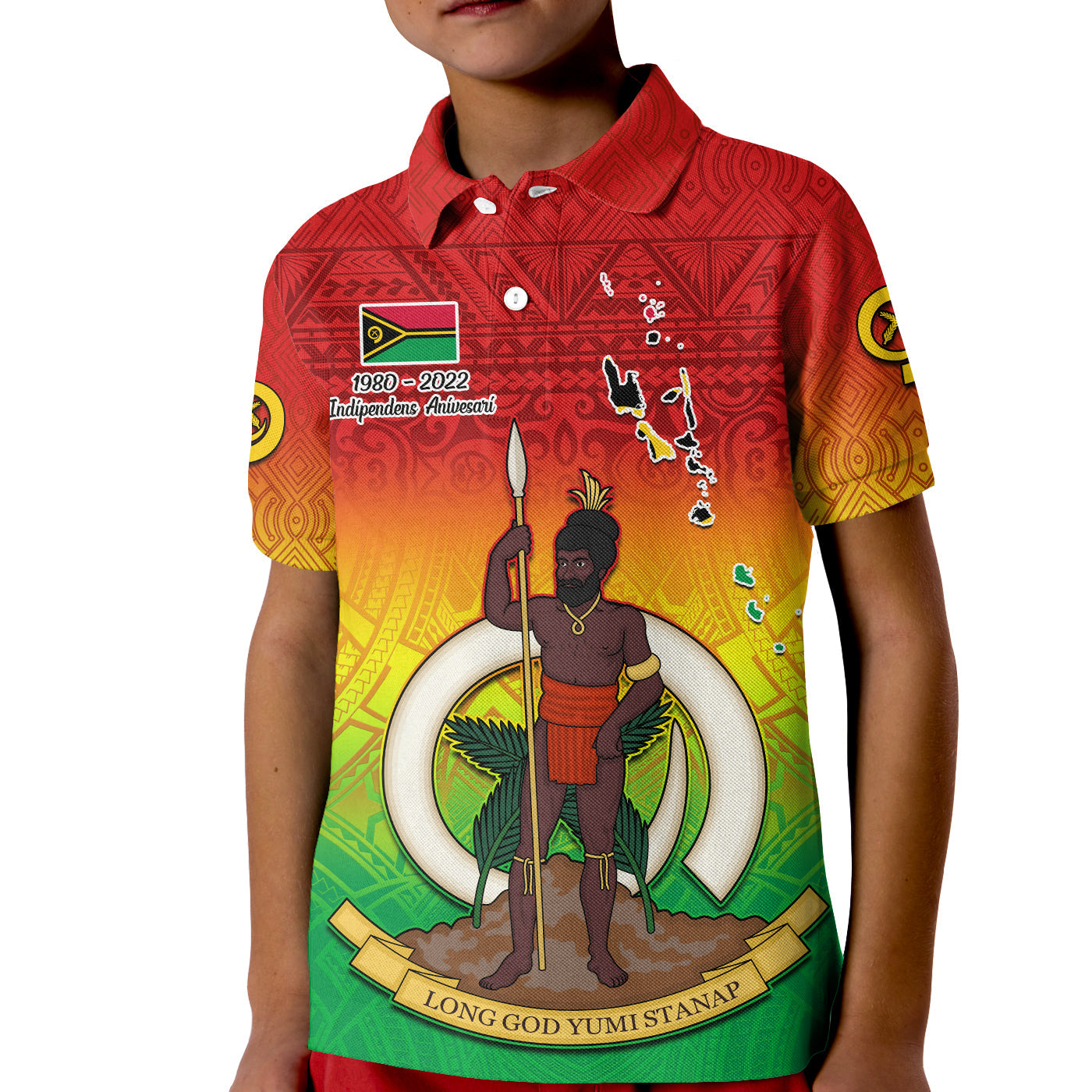 Vanuatu Polo Shirt Independence Day 42nd Anniversary Yumi Yumi Yumi LT13