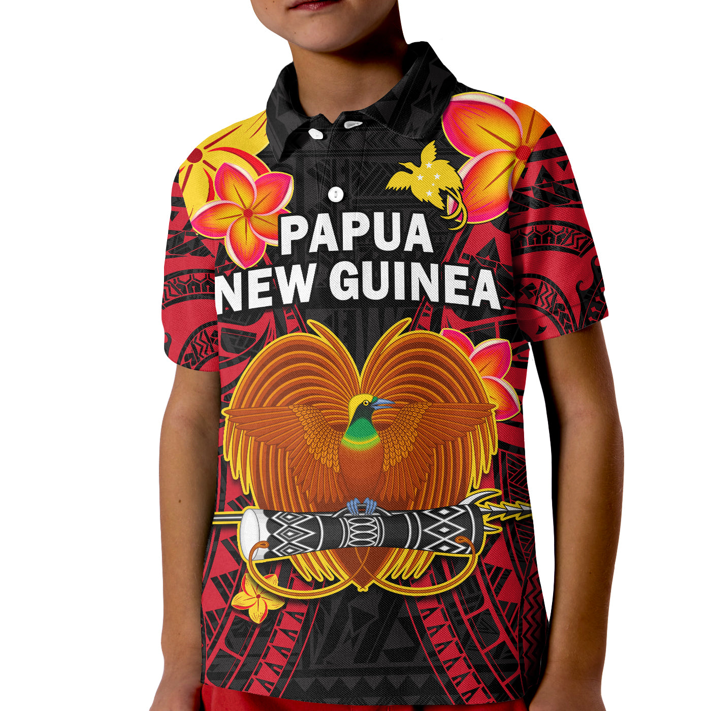 Custom Papua New Guinea Polo Shirt PNG Bird Of Paradise Polynesian Pattern LT14