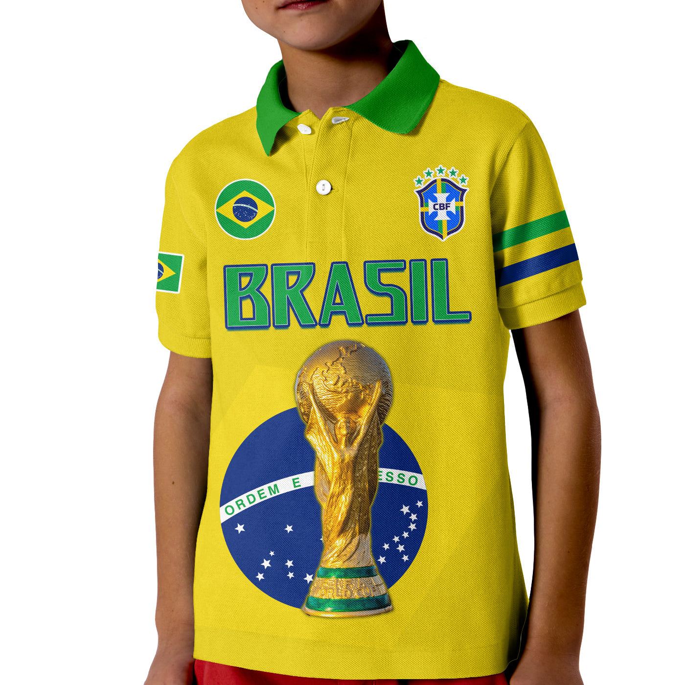 (Custom Text and Number) Brazil Football Polo Shirt Go Champions Selecao Campeao LT13