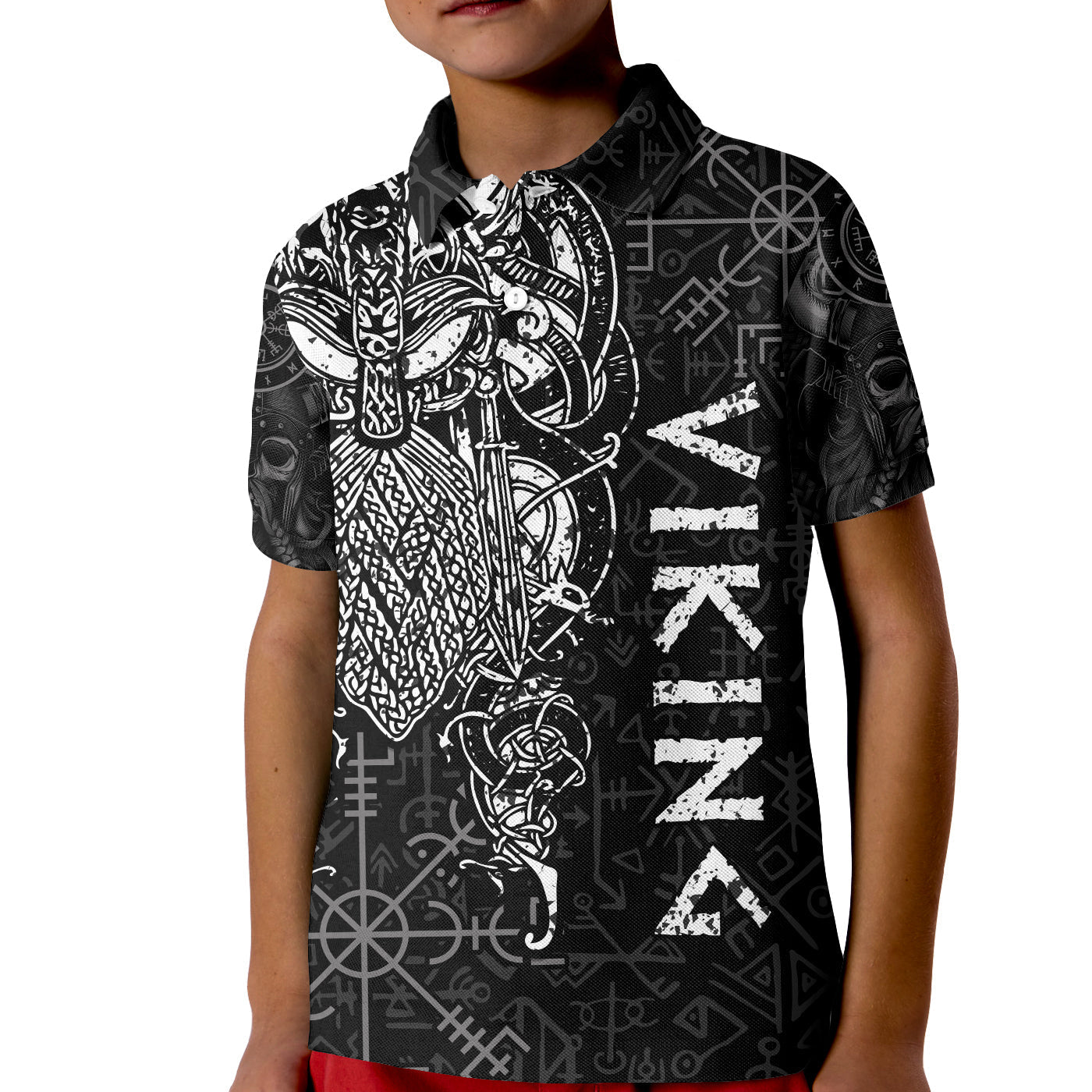 Viking Dad Polo Shirt Odin Runes Fathers Day LT13
