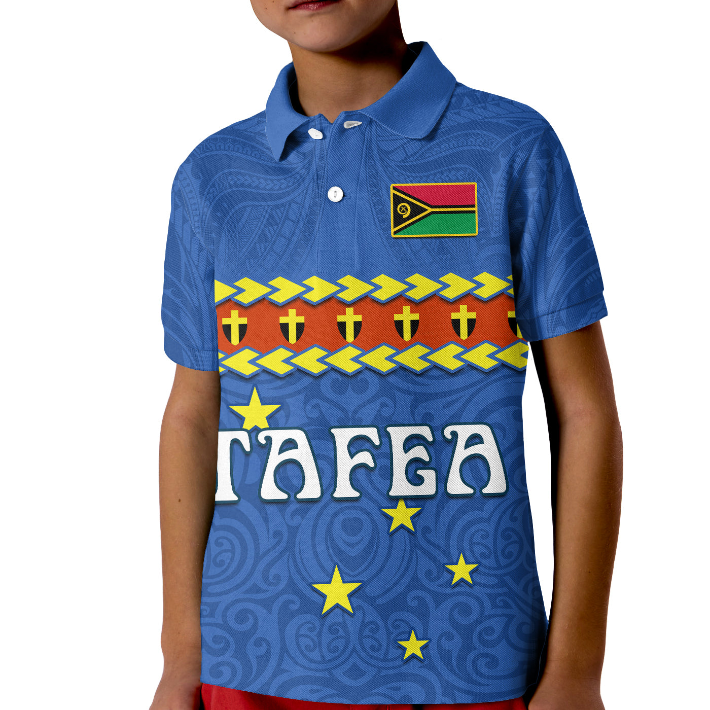 Custom Tafea Province Polo Shirt Vanuatu Pig Tusk Polynesian Flag Style LT14