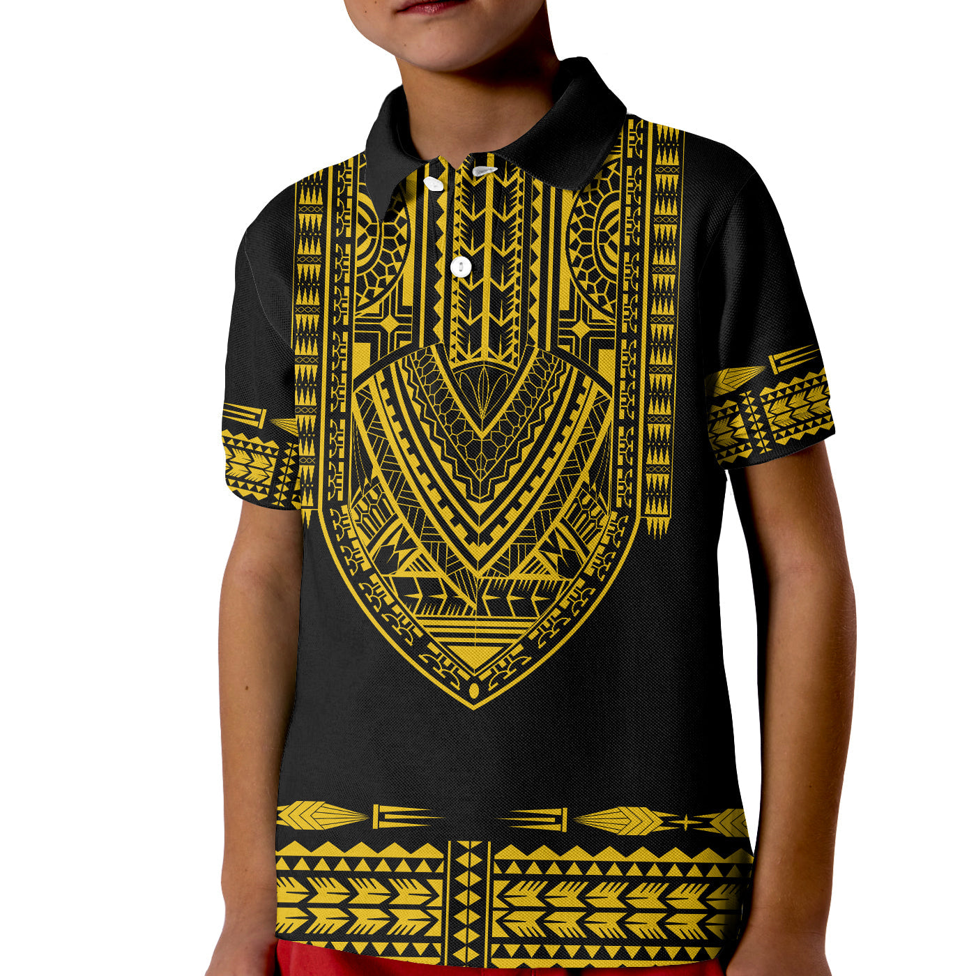 Custom Polynesian Polo Shirt Dashiki With Polynesian Tattoo Royal Golden Version LT14