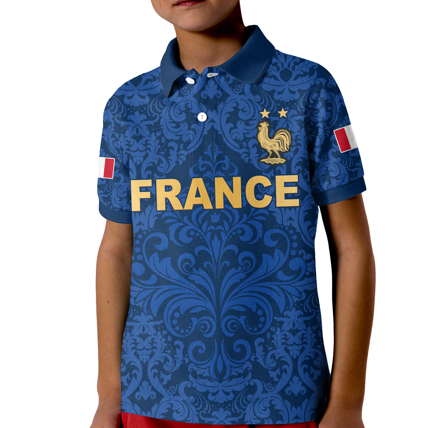 (Custom Text and Number) France Football Polo Shirt Elegant Lily World Cup Les Bleus Le Champion LT13