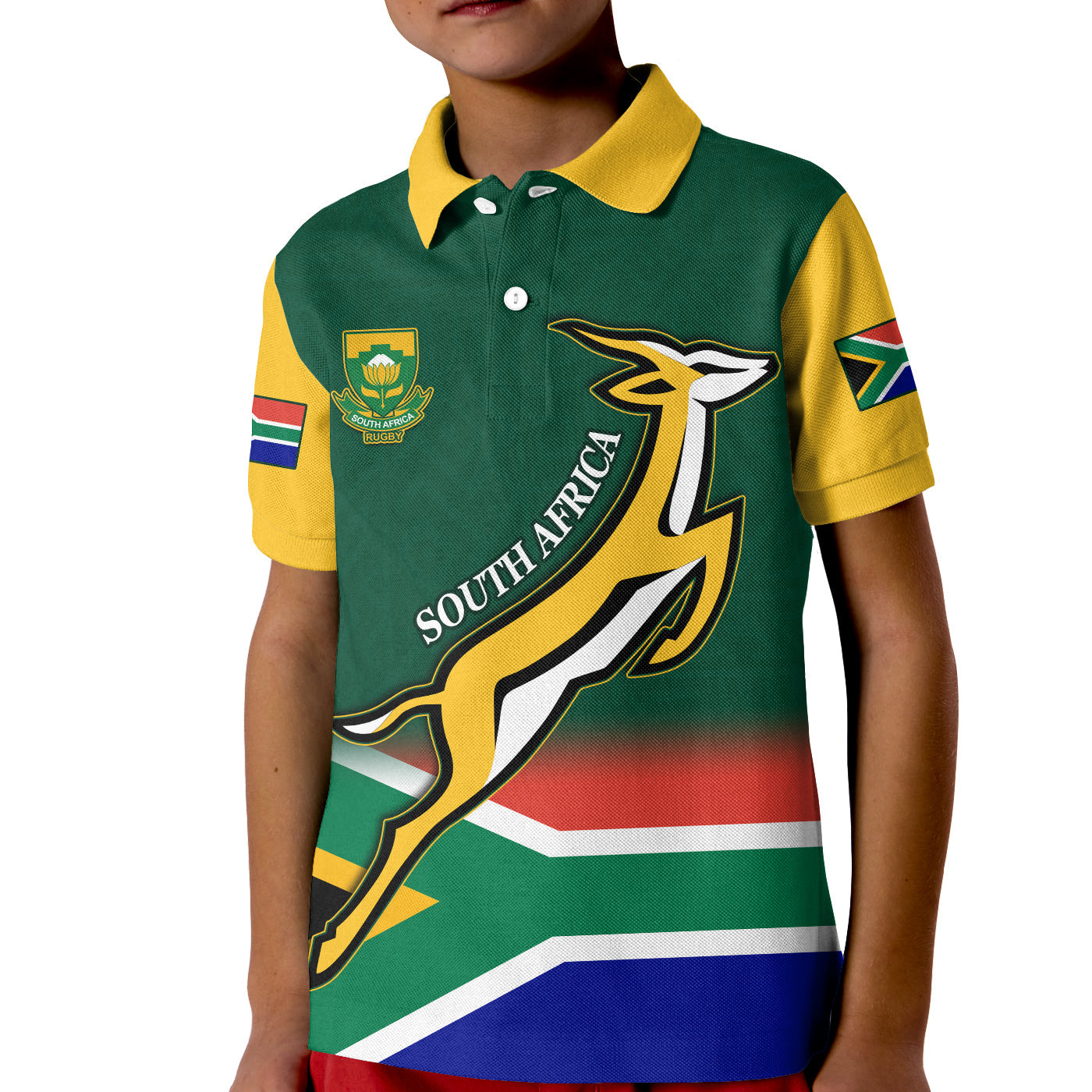 South Africa Rugby Polo Shirt Springboks Champion Bokke African Pattern Go Bokke LT13