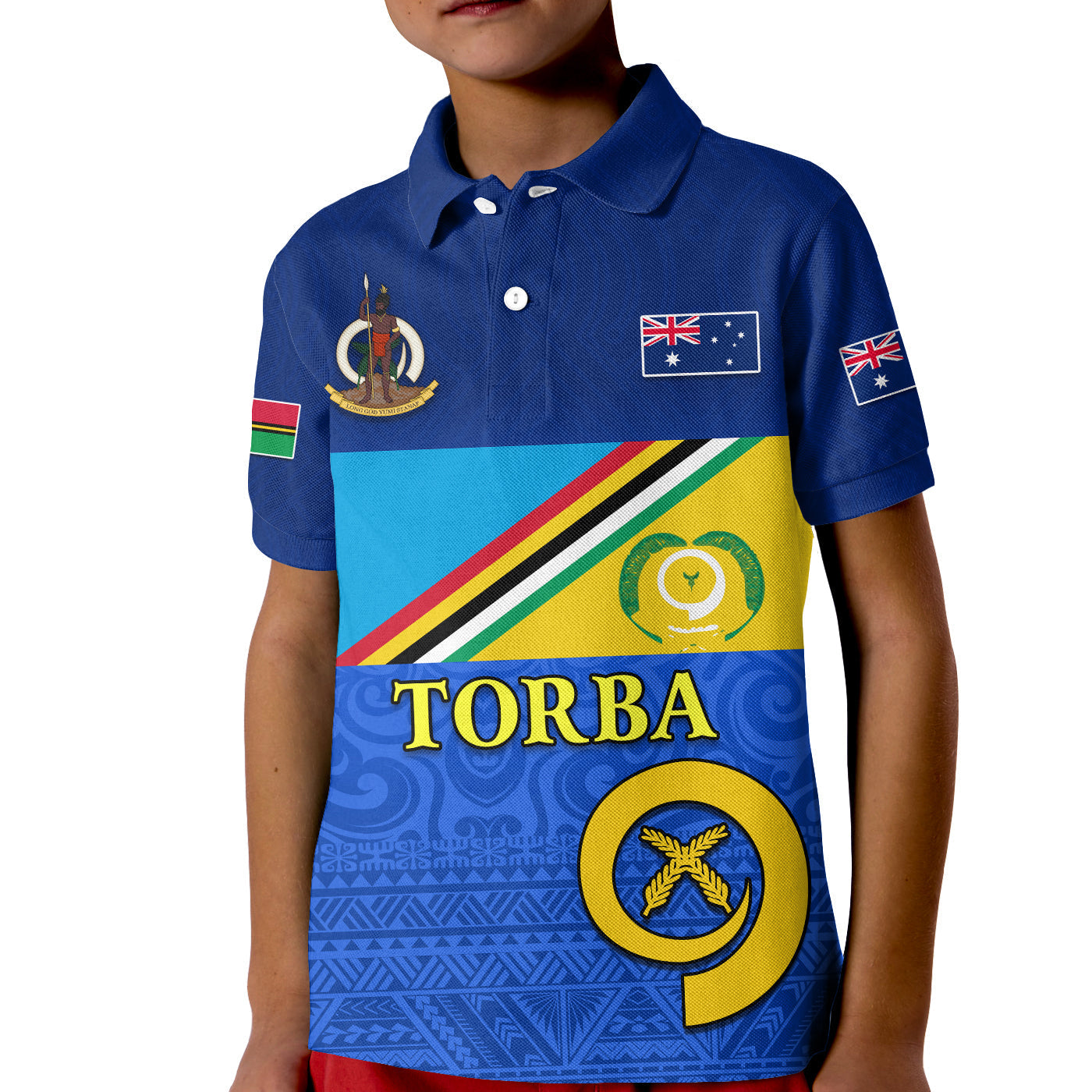 Custom Torba Vanuatu Province Polo Shirt Mix Australia Flag LT13