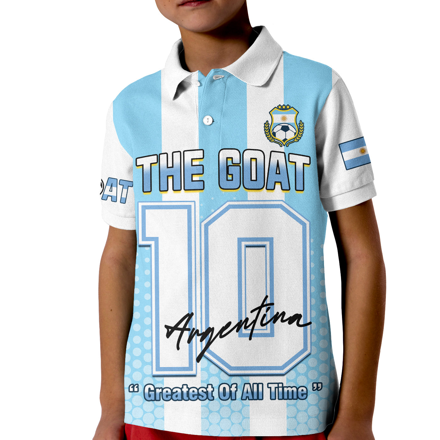 Argentina Football Polo Shirt Vamos La Albiceleste Soccer World Cup GOAT 2022 LT13