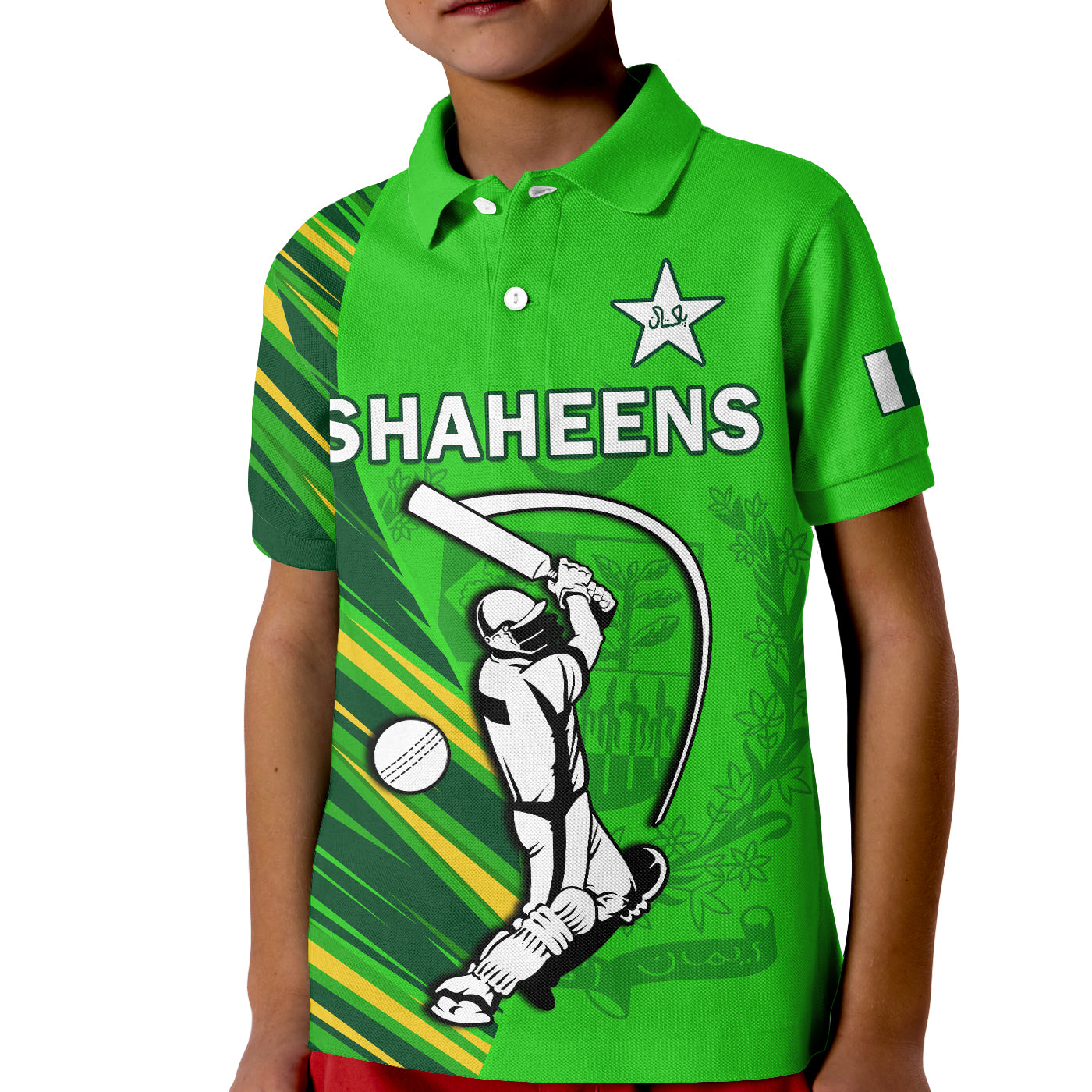 (Custom Text And Number) Pakistan Cricket Polo Shirt Go Shaheens Simple Style LT14