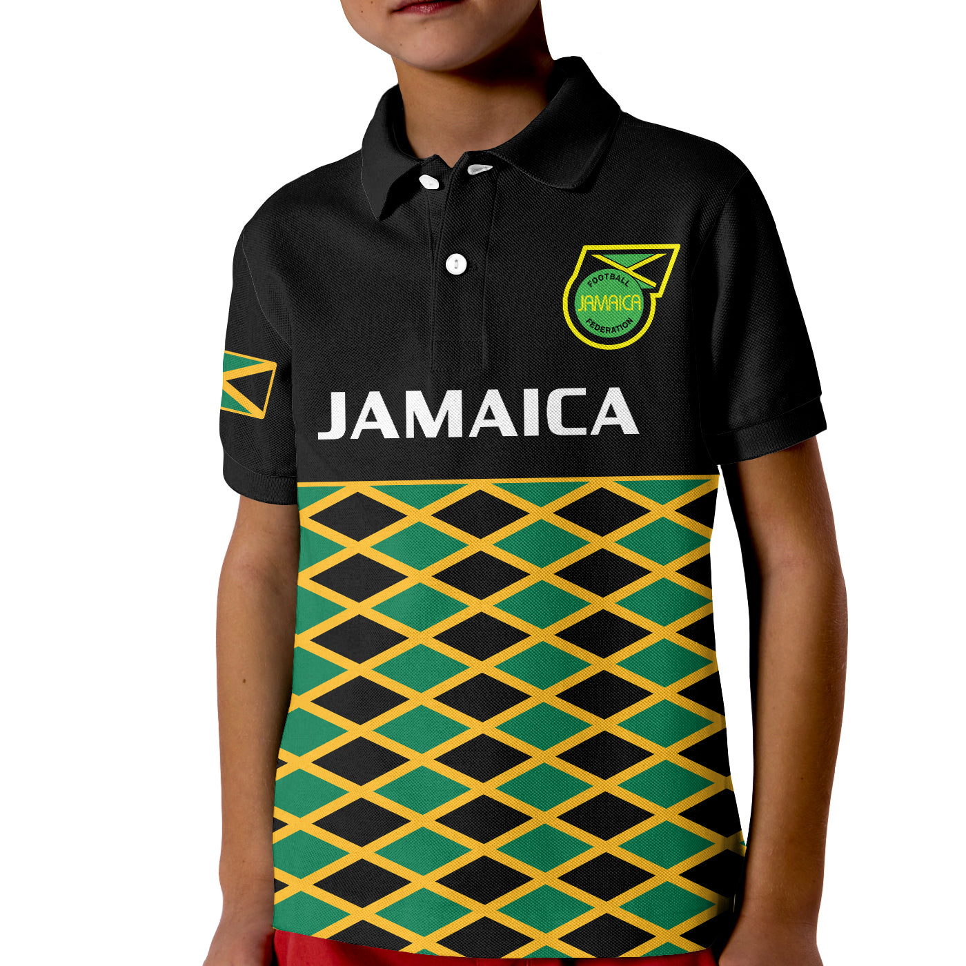 (Custom Text And Number) Jamaica Football Polo Shirt Reggae Girlz 2023 Cup Of Nations Ver.01 LT14