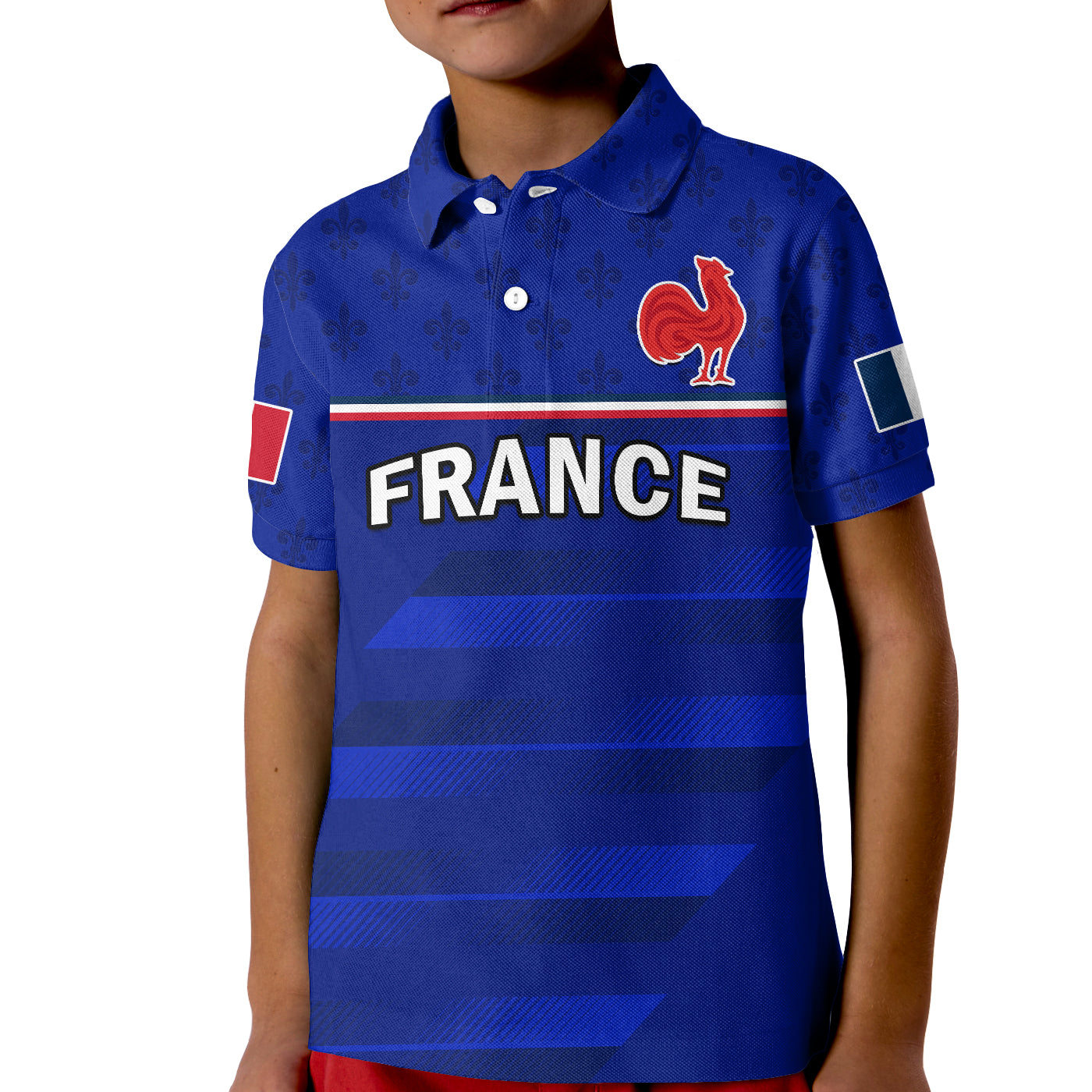 (Custom Text And Number) France Rugby Polo Shirt Outgoing Tour Allez Les Bleus LT14