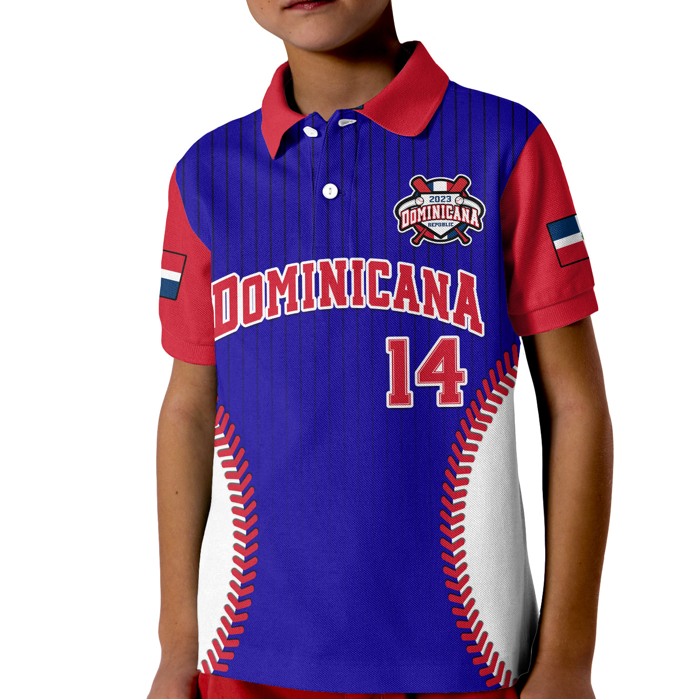 (Custom Text And Number) Dominican Republic Baseball Polo Shirt 2023 Version Blue LT14