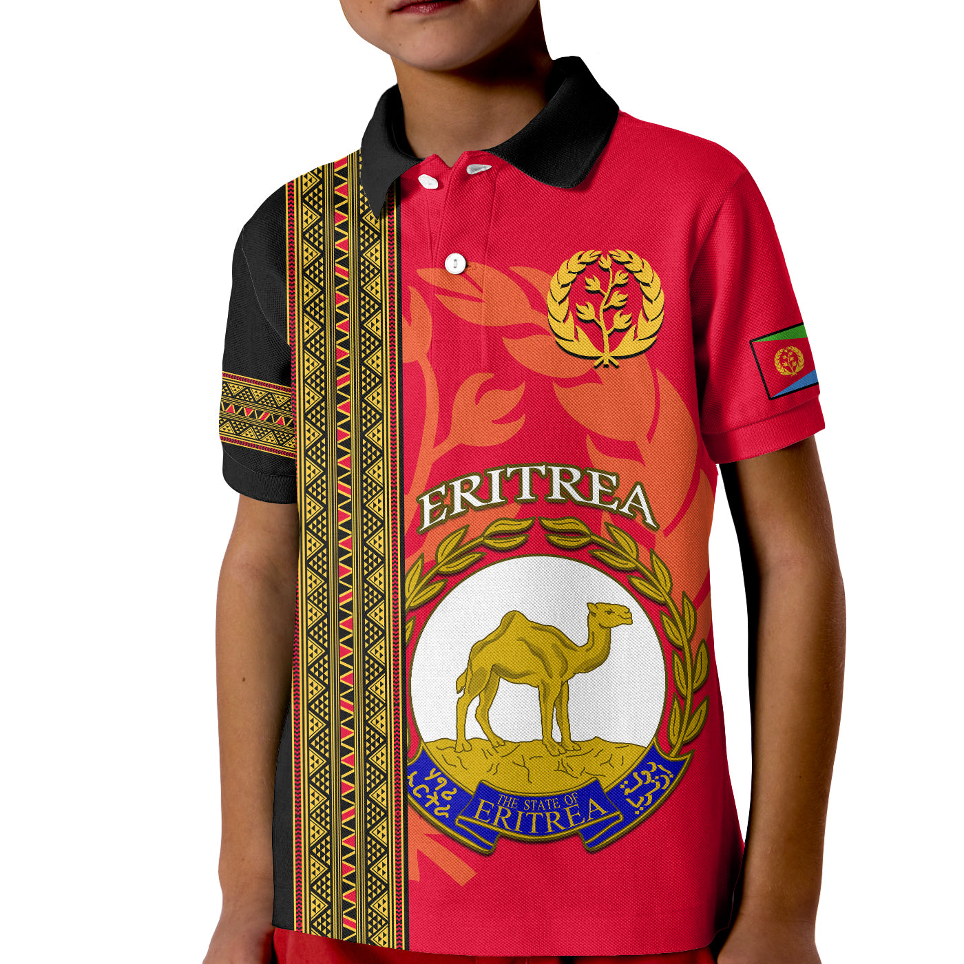 Eritrea Polo Shirt African Pattern Happy Independence Day Version Black LT14