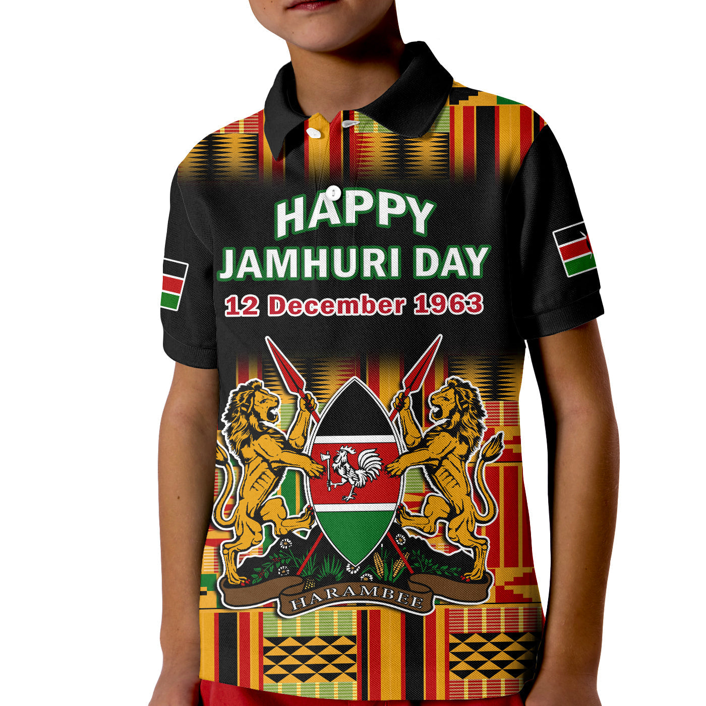 Custom Kenya Polo Shirt Happy Jamhuri Day Kenyan Pattern LT14