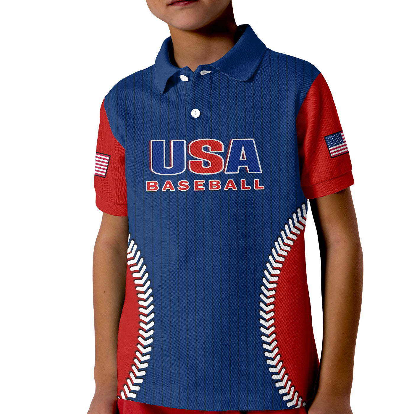 (Custom Text And Number) United States Polo Shirt USA Baseball Sporty Style LT14