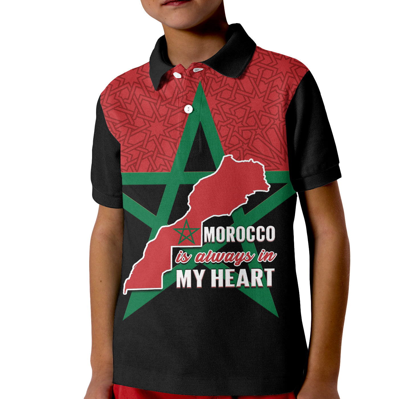 Custom Western Sahara Morocco Polo Shirt Map Black Moroccan Is Always In My Heart LT14