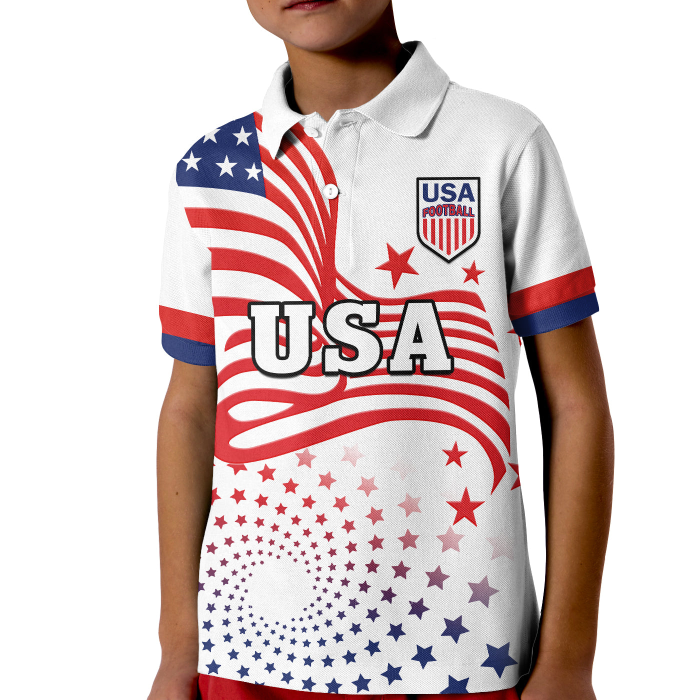 (Custom Text And Number) United States Football Polo Shirt The Yanks USA Football 2022 LT14