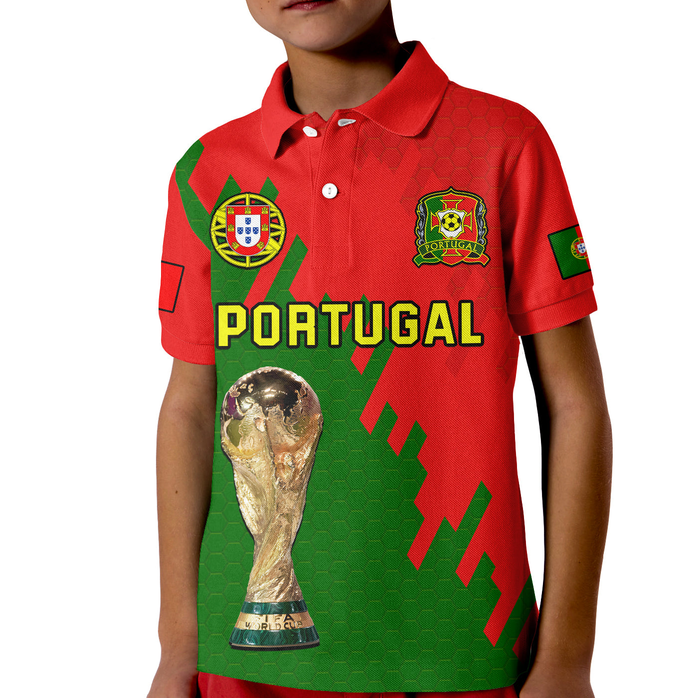 (Custom Text And Number) Portugal Football Polo Shirt Champions WC 2022 LT14