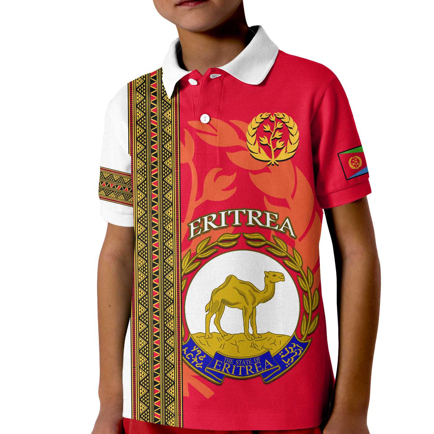 Eritrea Polo Shirt African Pattern Happy Independence Day Version White LT14