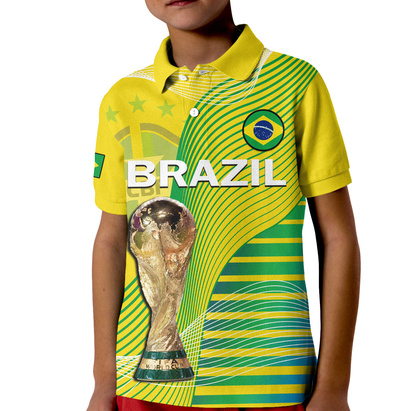 Brazil Football Polo Shirt Canarinha Champions WC 2022 LT14