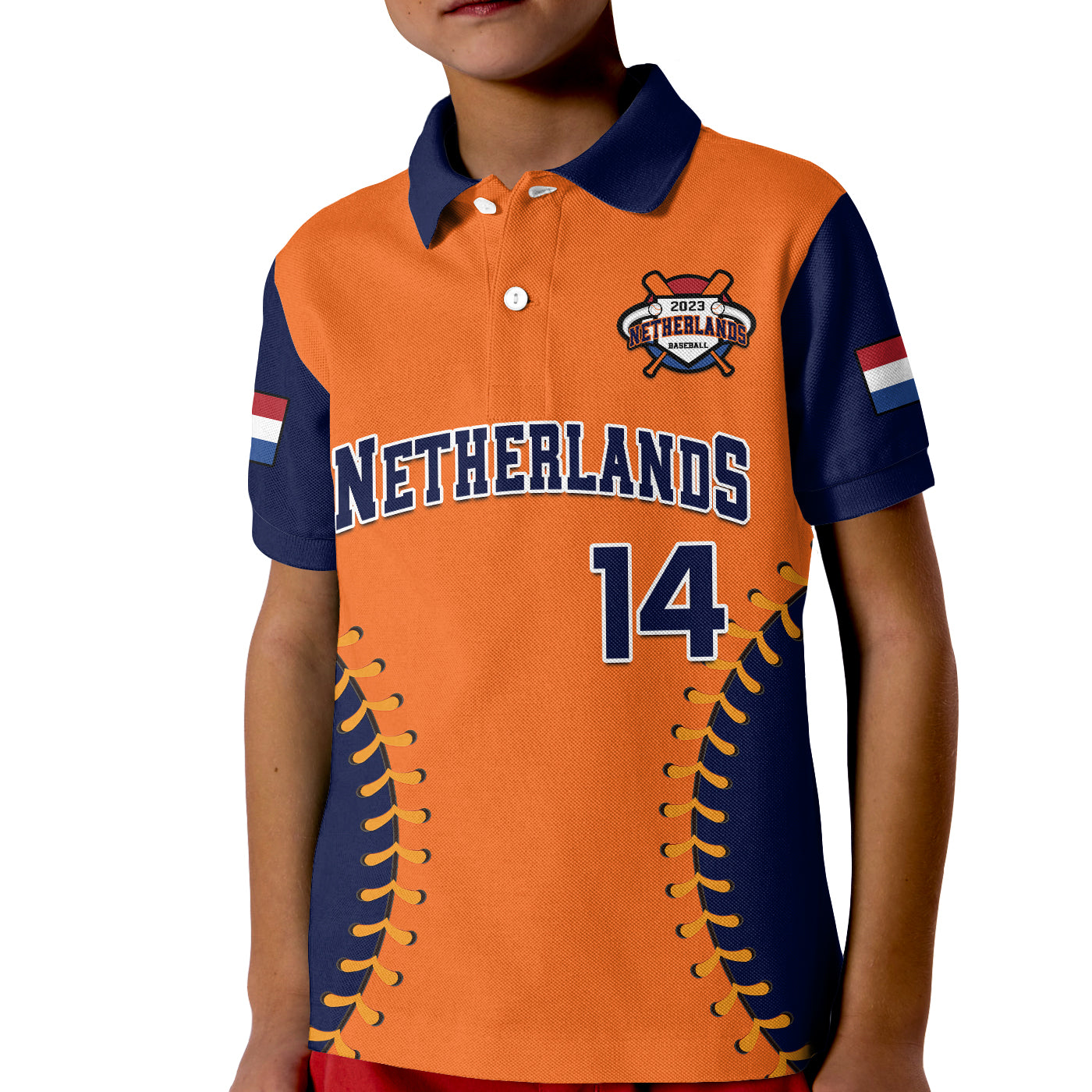 (Custom Text And Number) Netherlands Baseball Polo Shirt 2023 Sporty Style LT14
