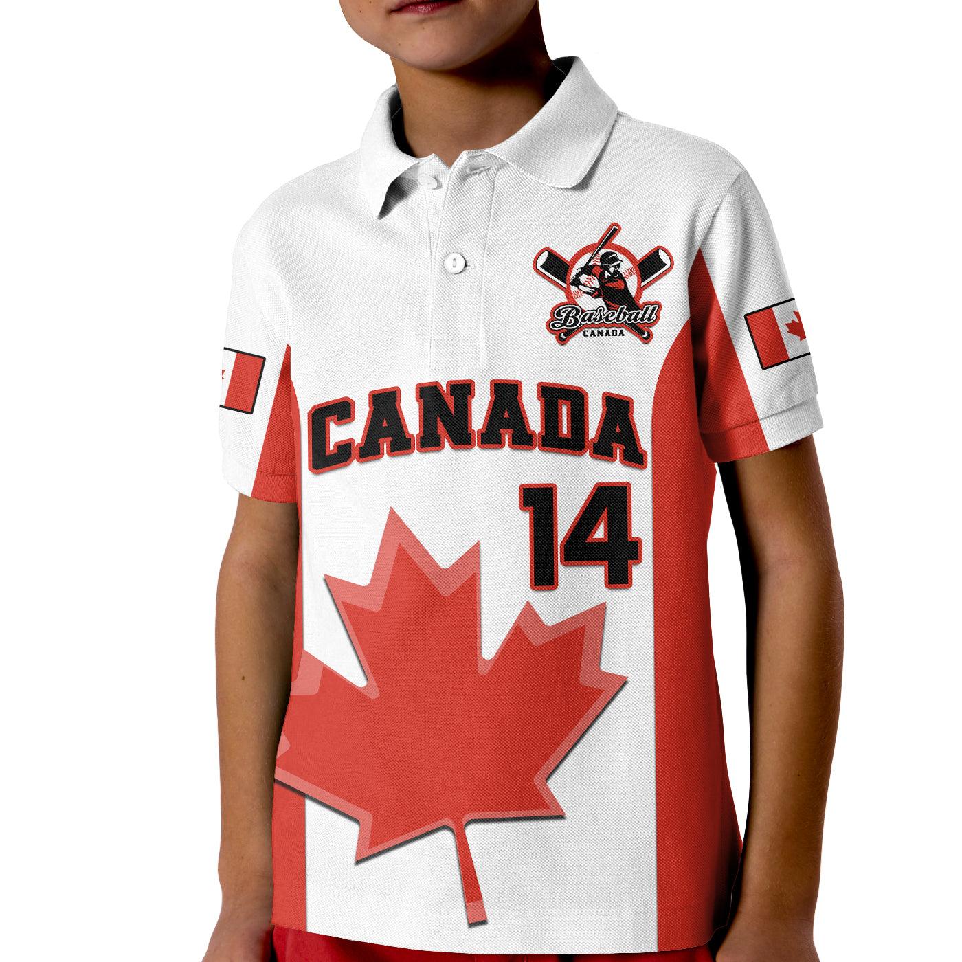 (Custom Text And Number) Canada Baseball Polo Shirt 2023 Canadian Maple Leaf Sporty LT14
