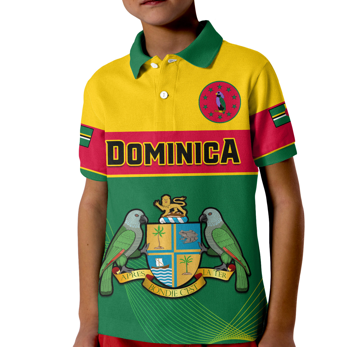 Dominica Polo Shirt Dominican Coat Of Arms With Map LT14