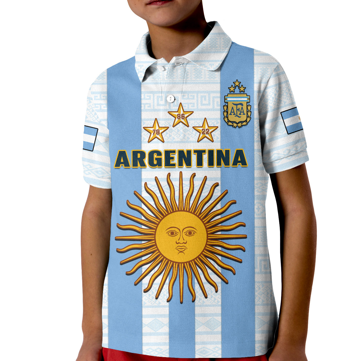 (Custom Text And Number) Argentina Football Polo Shirt World Cup La Albiceleste 3rd Champions Proud LT14