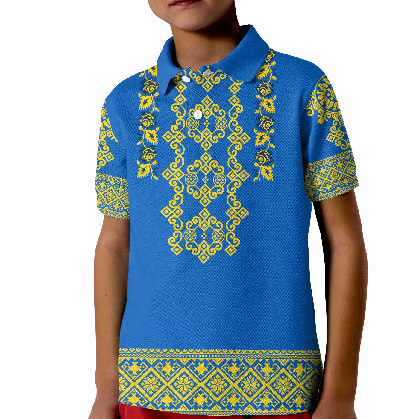 Custom Ukraine Polo Shirt Yellow Ukrainian Folk LT14