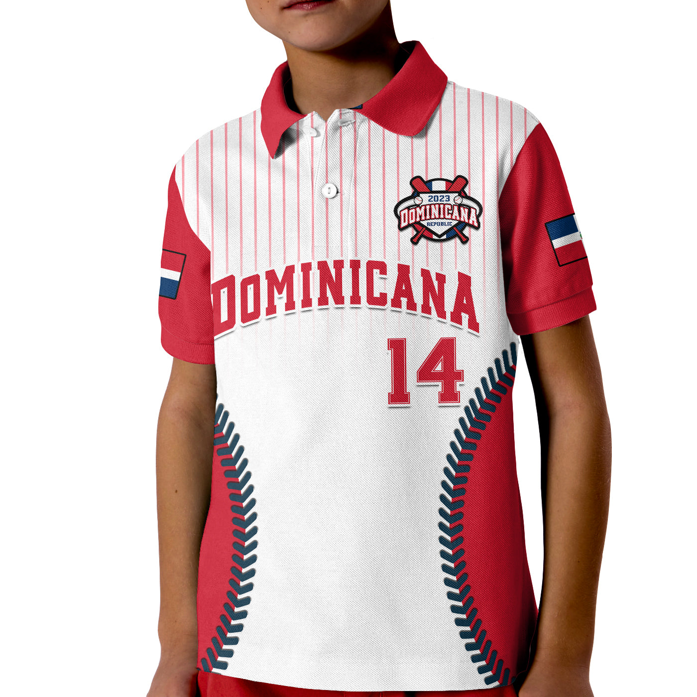 (Custom Text And Number) Dominican Republic Baseball Polo Shirt 2023 Version White LT14