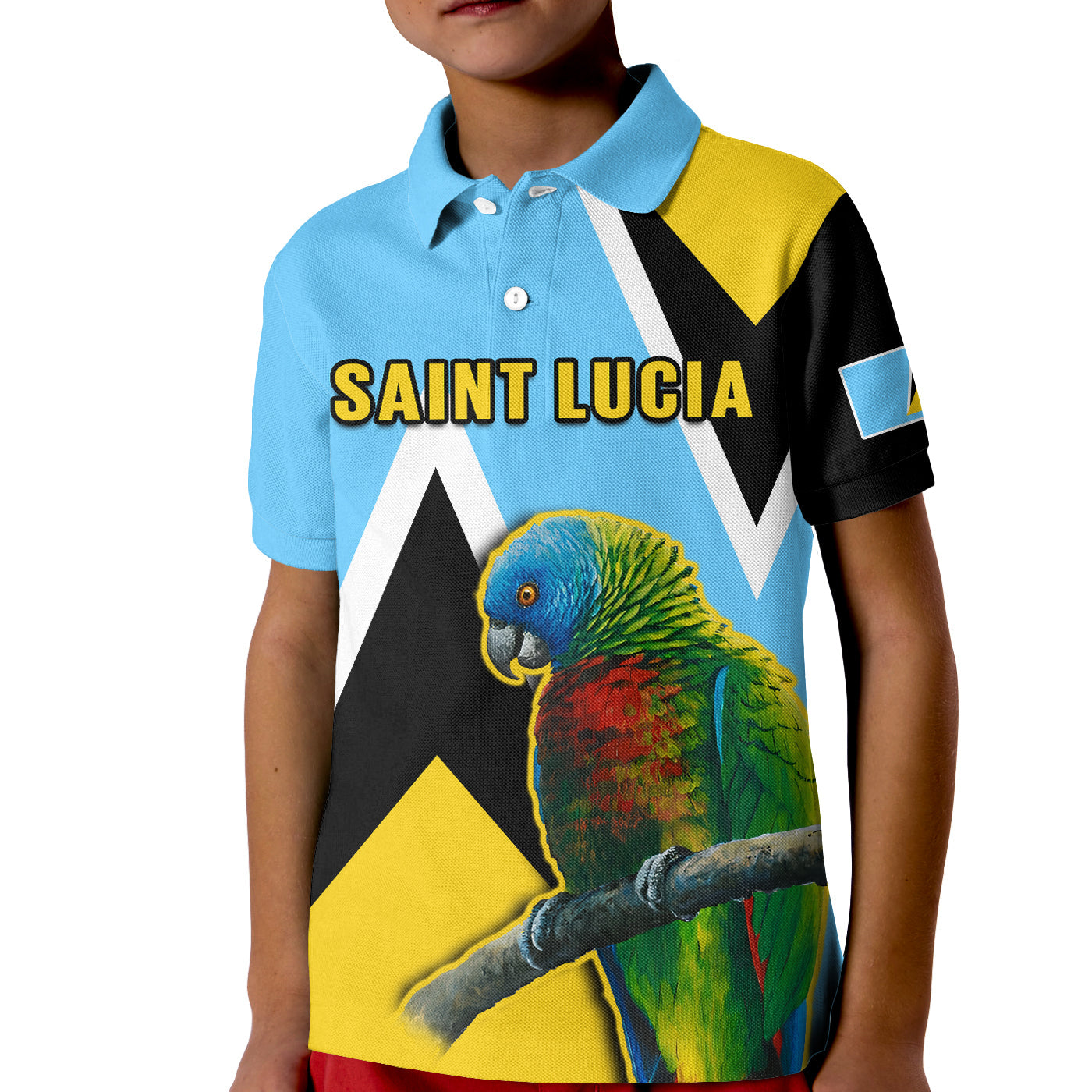 Custom Saint Lucia Polo Shirt Saint Lucian Parrot Simple Style LT14
