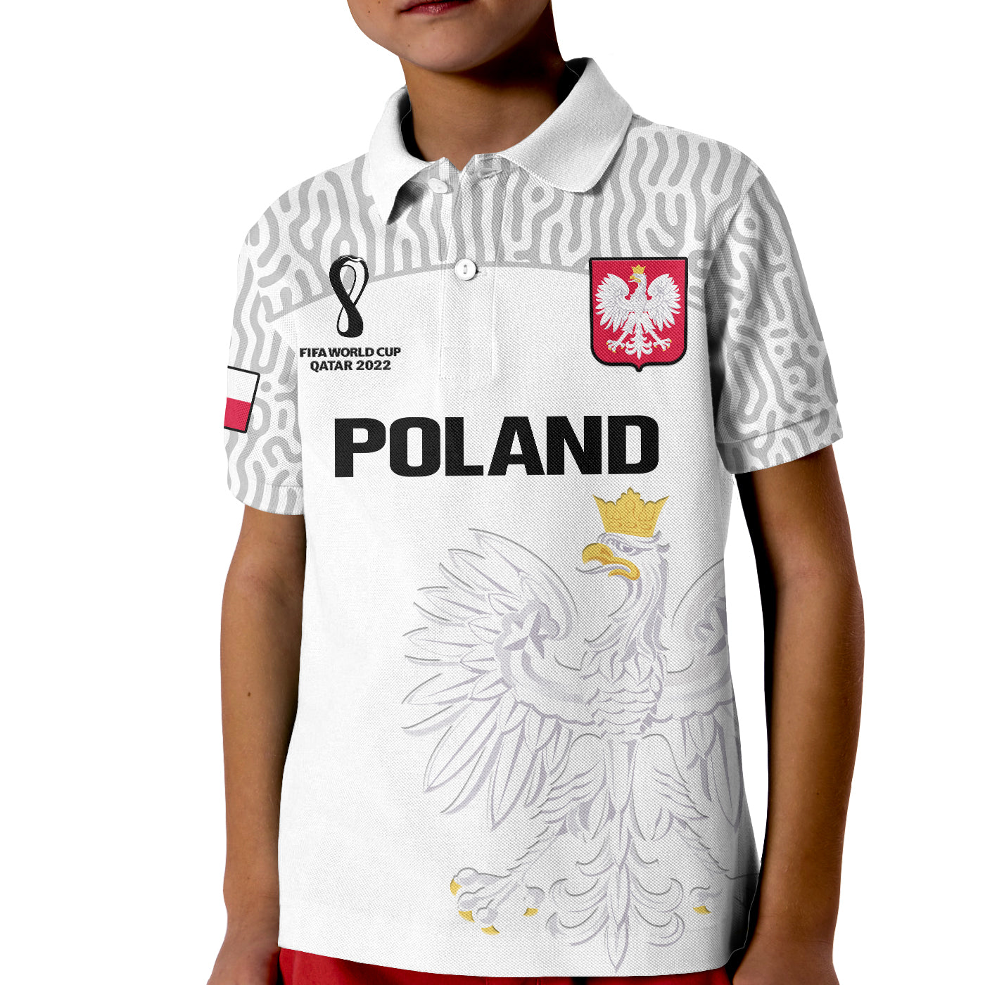 (Custom Text And Number) Poland Football Polo Shirt Polska Football 2022 White LT14