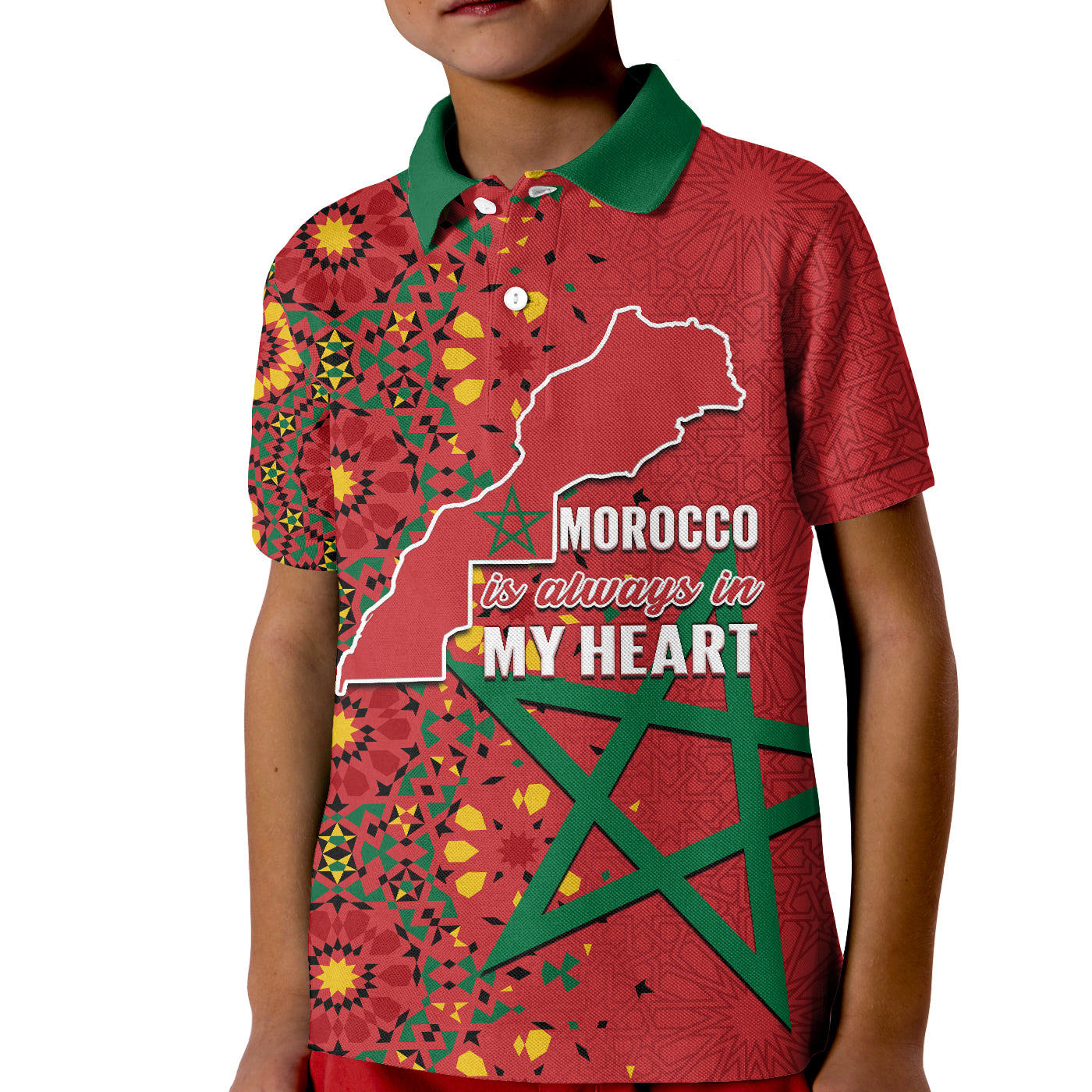 Custom Western Sahara Morocco Polo Shirt Map Red Moroccan Is Always In My Heart LT14
