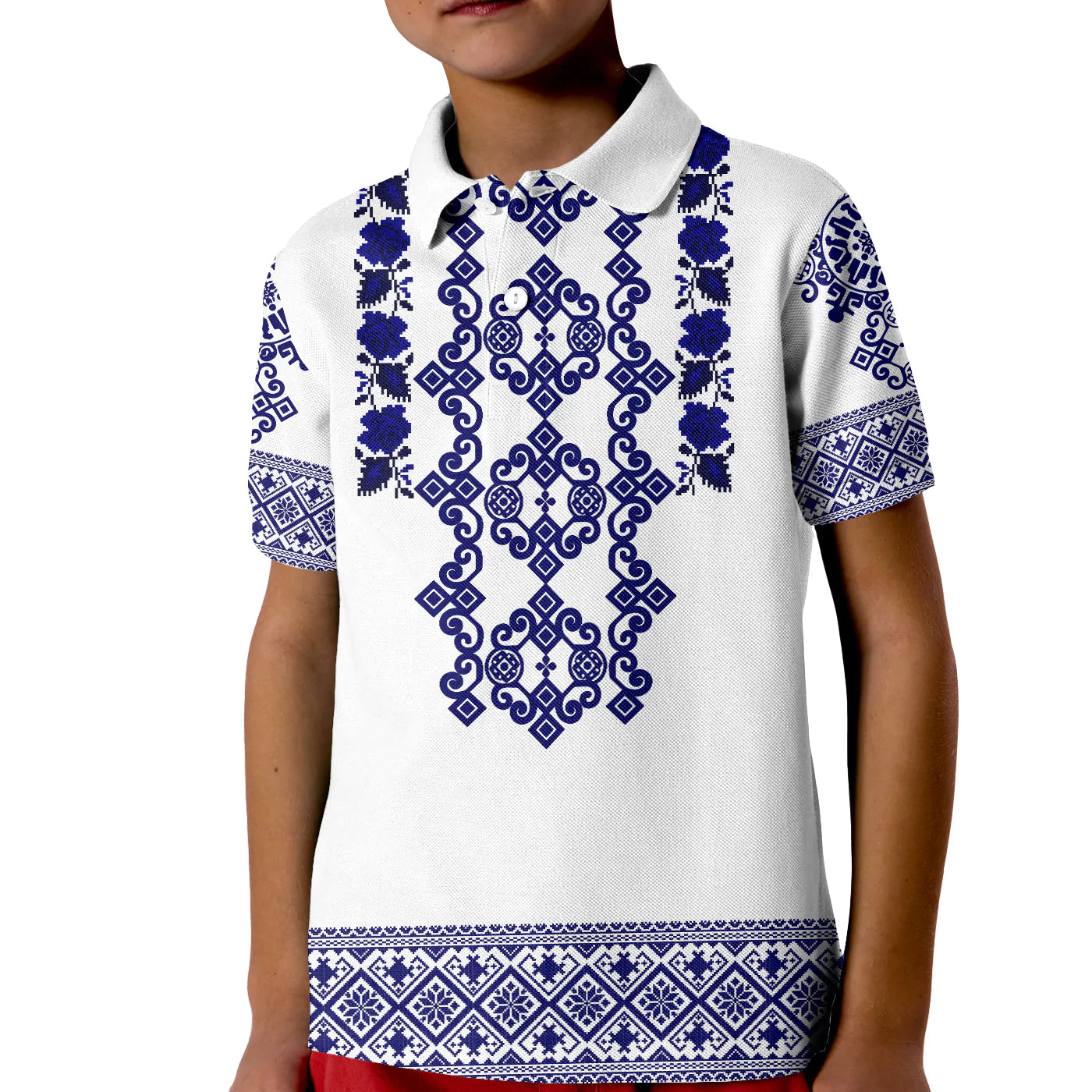 Custom Ukraine Polo Shirt Navy Ukrainian Folk LT14