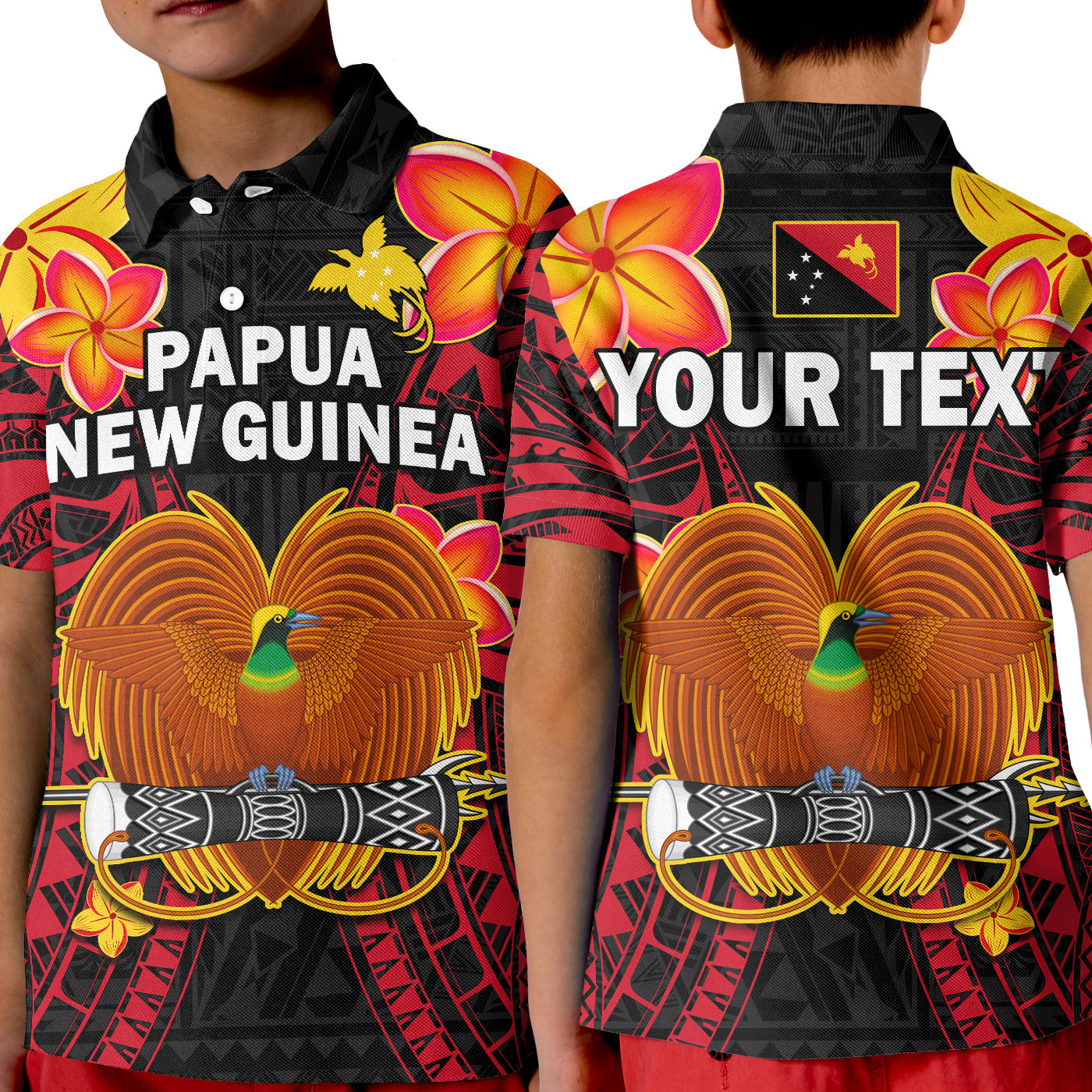 Custom Papua New Guinea Polo Shirt PNG Bird Of Paradise Polynesian Pattern LT14