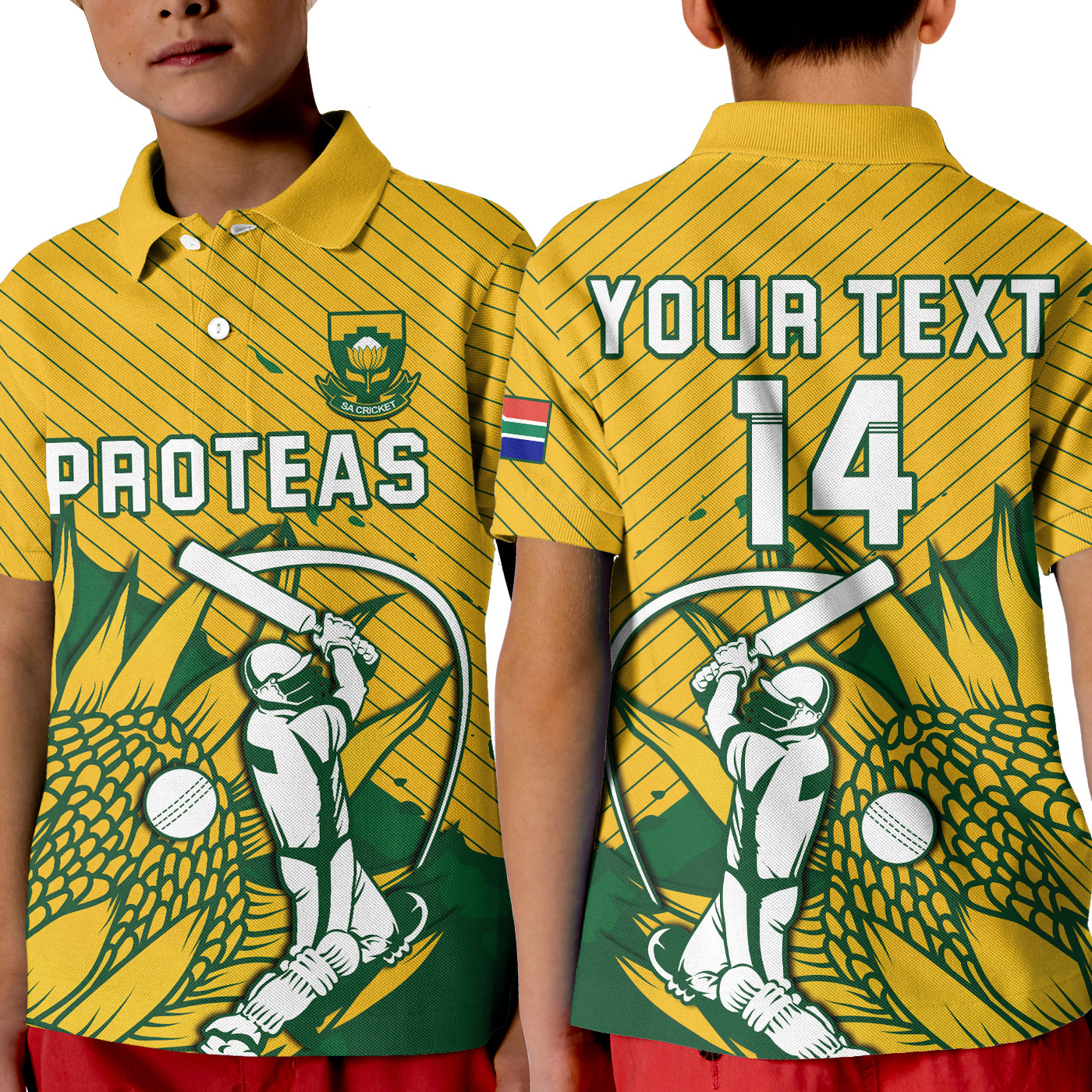 (Custom Text And Number) South Africa Cricket Polo Shirt Go Proteas Unique Style LT14